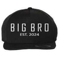 Big Bro Est 2024 Funny First Time Brother Promoted Wool Snapback Cap