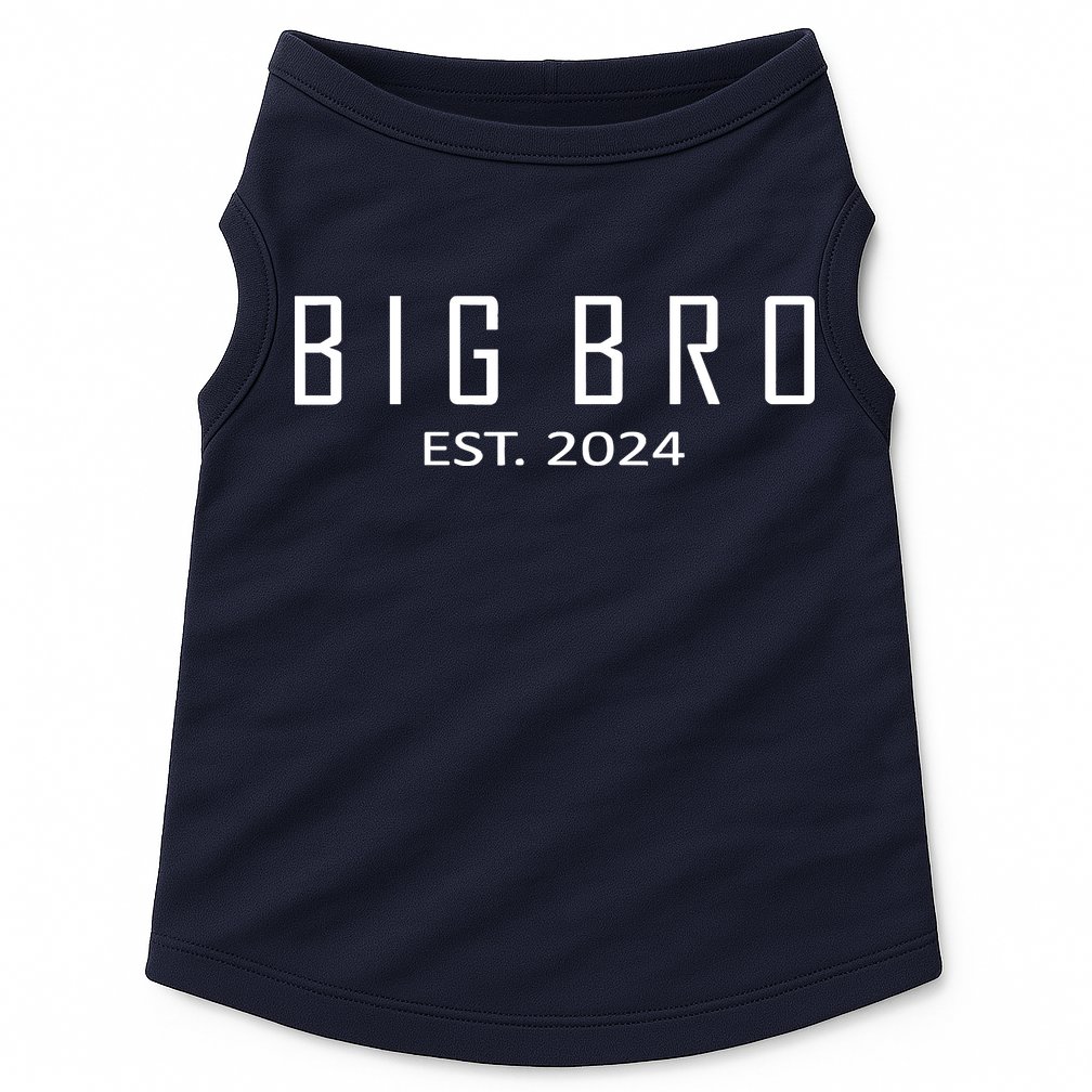 Big Bro Est 2024 Funny First Time Brother Promoted Doggie Tank
