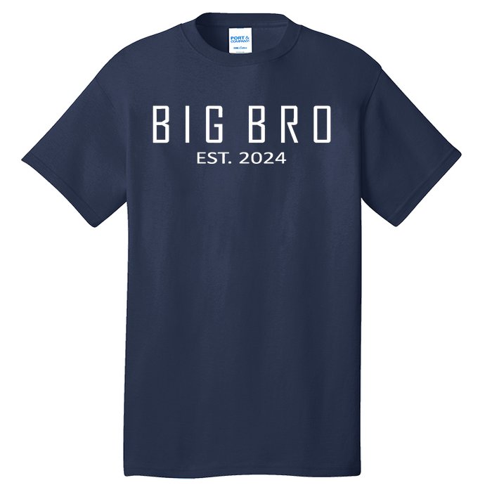 Big Bro Est 2024 Funny First Time Brother Promoted Tall T-Shirt