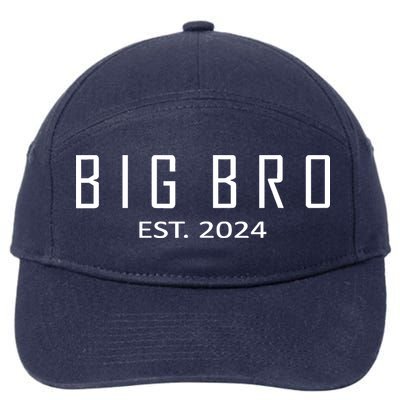 Big Bro Est 2024 Funny First Time Brother Promoted 7-Panel Snapback Hat