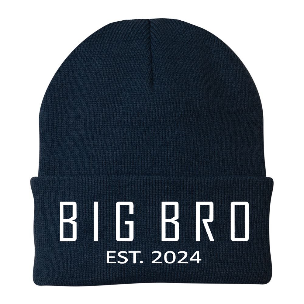 Big Bro Est 2024 Funny First Time Brother Promoted Beanie
