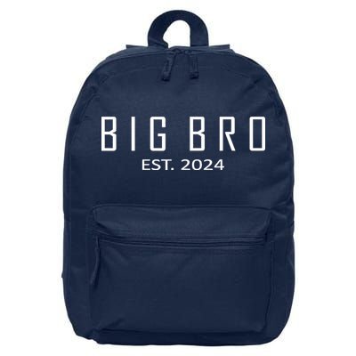 Big Bro Est 2024 Funny First Time Brother Promoted 16 in Basic Backpack