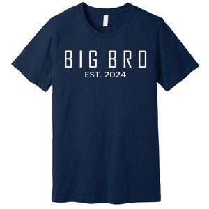 Big Bro Est 2024 Funny First Time Brother Promoted Premium T-Shirt