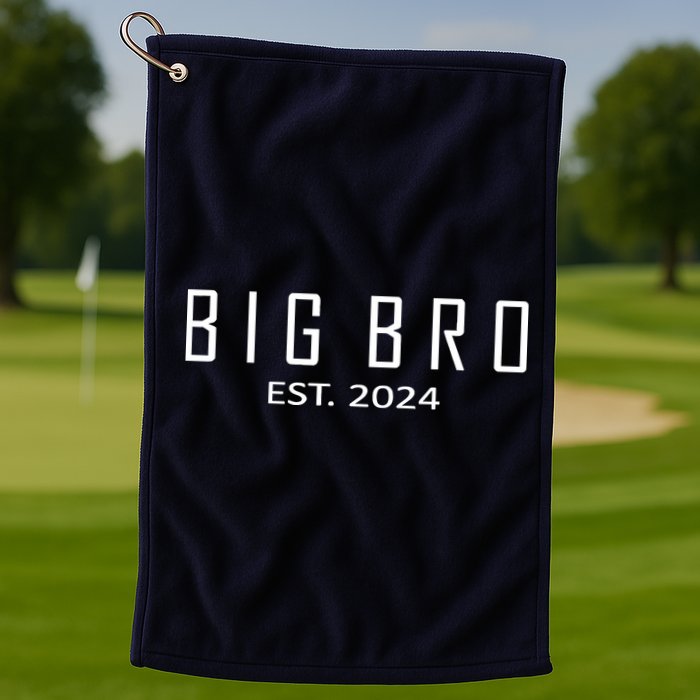 Big Bro Est 2024 Funny First Time Brother Promoted Golf Towel