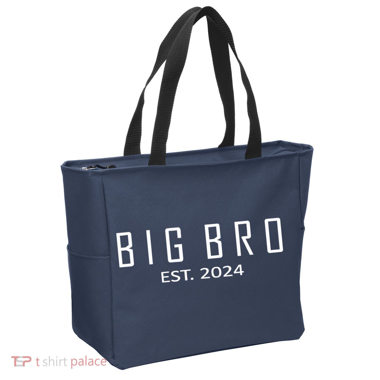 Big Bro Est 2024 Funny First Time Brother Promoted Zip Tote Bag