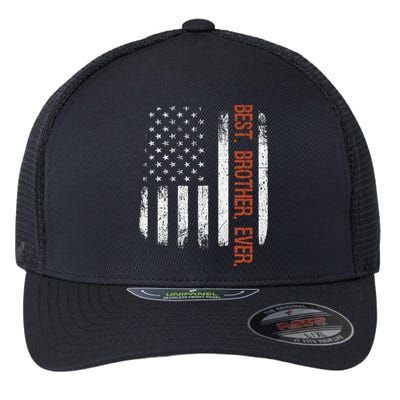 Best Brother Ever American Flag Fathers Day Gift Flexfit Unipanel Trucker Cap