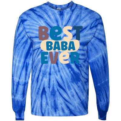 Best Baba Ever Dad Father Persian Arabic Daddy Papa Fathers Gift Tie-Dye Long Sleeve Shirt