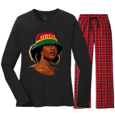 Beautiful Black Educated Hbcu Women's Long Sleeve Flannel Pajama Set 