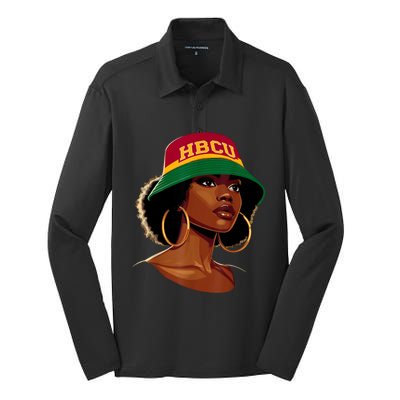 Beautiful Black Educated Hbcu Silk Touch Performance Long Sleeve Polo