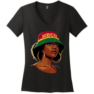 Beautiful Black Educated Hbcu Women's V-Neck T-Shirt