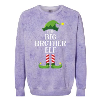 Big Brother Elf Matching Family Group Christmas Party Pyjamas Colorblast Crewneck Sweatshirt