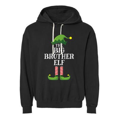 Big Brother Elf Matching Family Group Christmas Party Pyjamas Garment-Dyed Fleece Hoodie