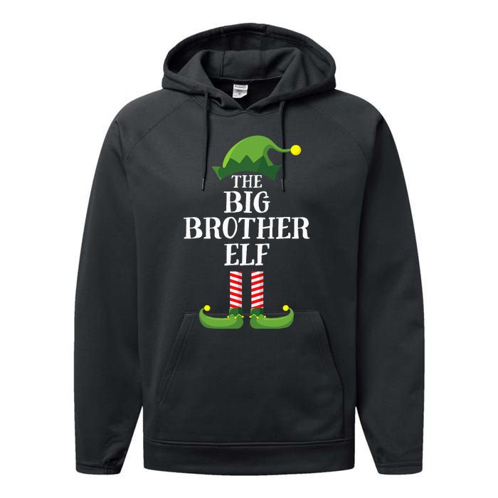 Big Brother Elf Matching Family Group Christmas Party Pyjamas Performance Fleece Hoodie