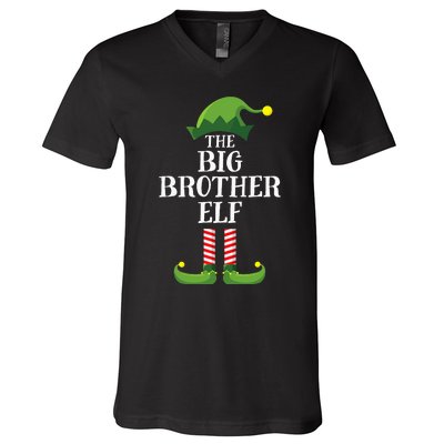 Big Brother Elf Matching Family Group Christmas Party Pyjamas V-Neck T-Shirt