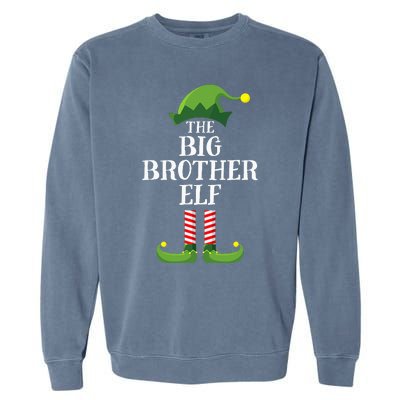 Big Brother Elf Matching Family Group Christmas Party Pyjamas Garment-Dyed Sweatshirt