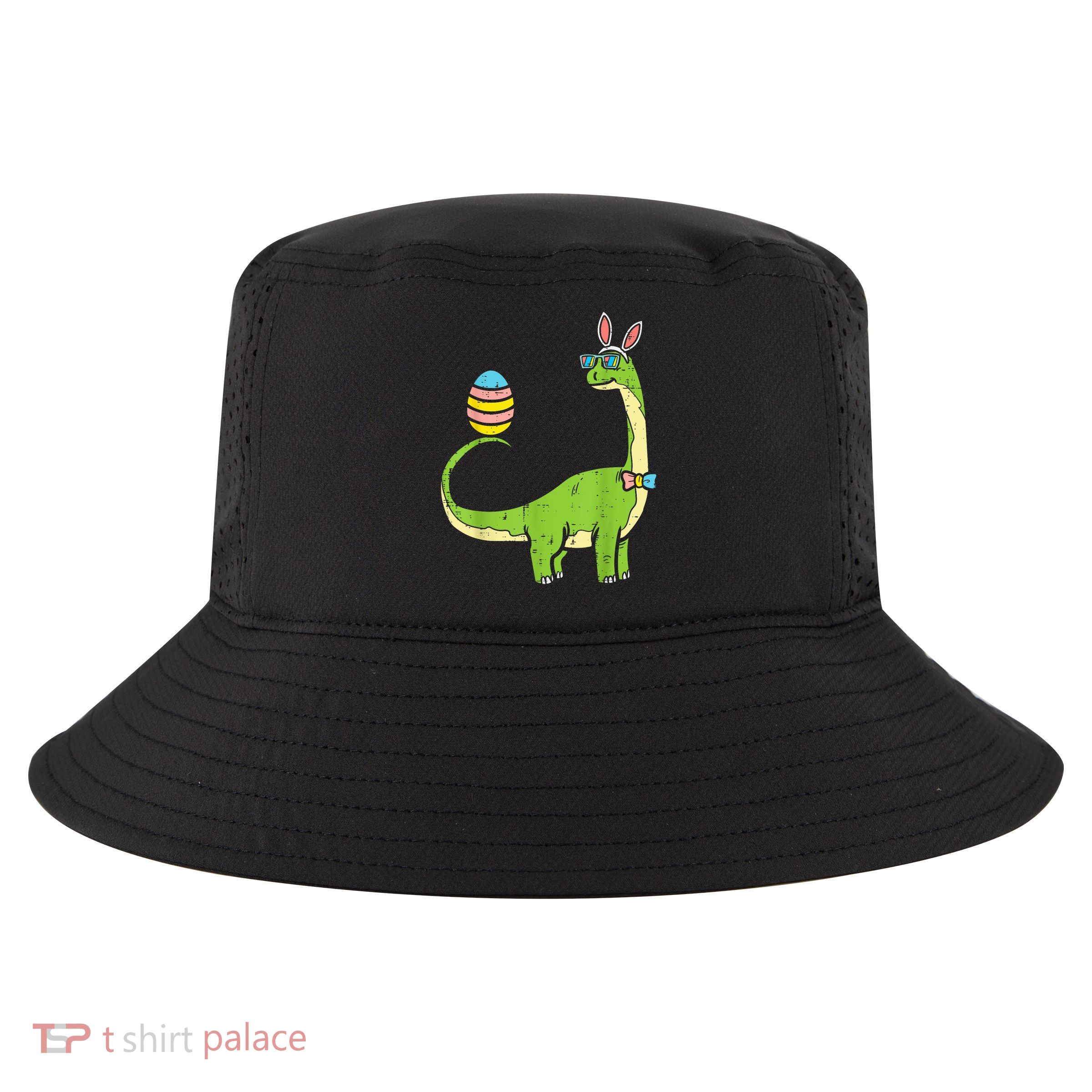 Brontosaurus Bunny Ears Egg Easter Day Dinosaur Dino Boy Cool Comfort Performance Bucket Hat