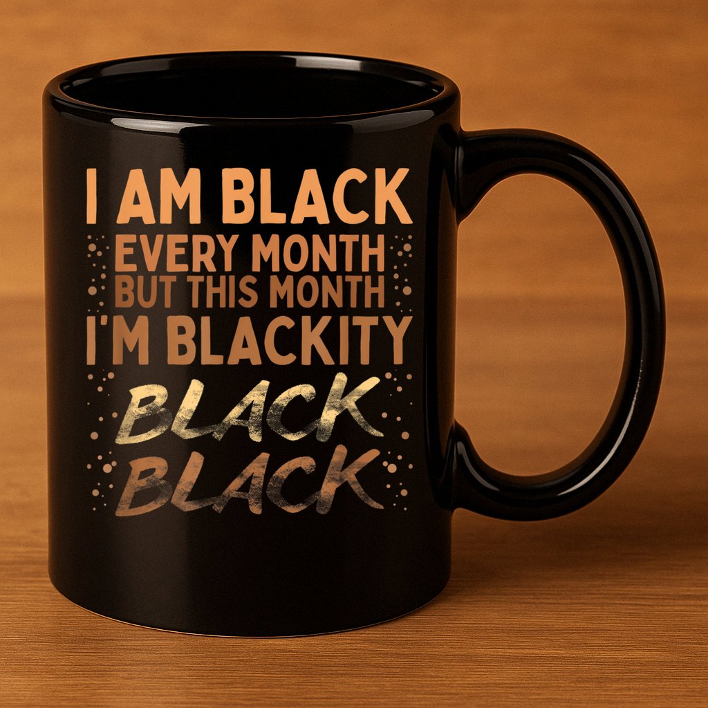 Blackity Black Every Month Black History BHM BLM African 11oz C Handle Ceramic Mug