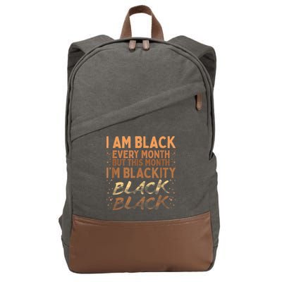 Blackity Black Every Month Black History BHM BLM African Cotton Canvas Backpack
