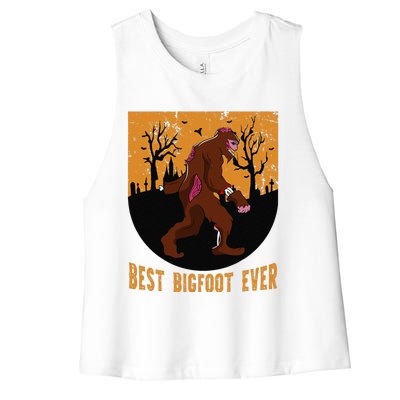 Best Bigfoot Ever Best Halloween Bigfoot Costume Gift Cute Women's Racerback Cropped Tank