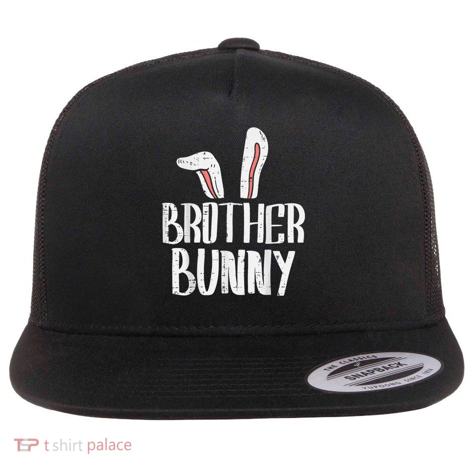 Brother Bunny Ears Cute Easter Family Matching Big Brother Flatbill Hat