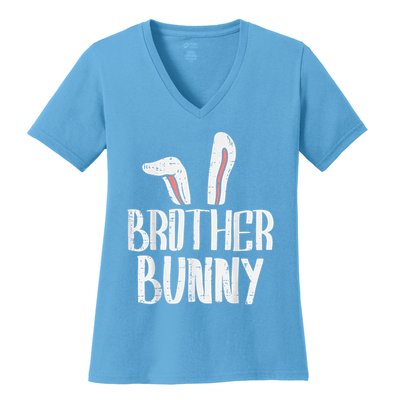Brother Bunny Ears Cute Easter Family Matching Big Brother Women's V-Neck T-Shirt