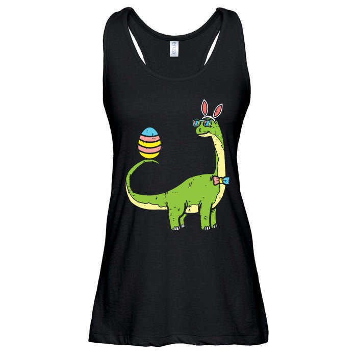 Brontosaurus Bunny Ears Egg Easter Day Dinosaur Dino Ladies Essential Flowy Tank