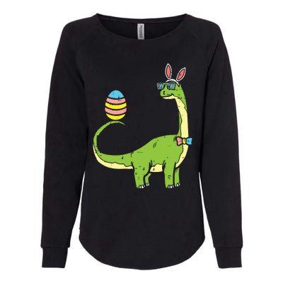 Brontosaurus Bunny Ears Egg Easter Day Dinosaur Dino Womens California Wash Sweatshirt