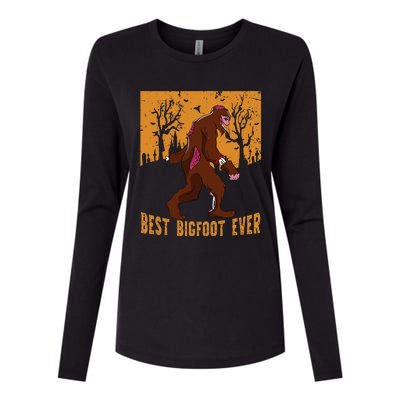 Best Bigfoot Ever Best Halloween Bigfoot Costume Gift Womens Cotton Relaxed Long Sleeve T-Shirt