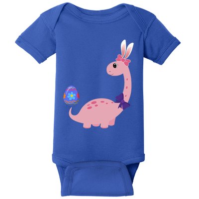 Brontosaurus Bunny Ears Egg Easter Day Dinosaur Dino Funny Gift Baby Bodysuit