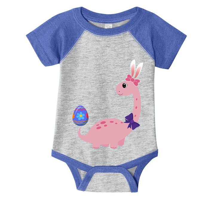 Brontosaurus Bunny Ears Egg Easter Day Dinosaur Dino Funny Gift Infant Baby Jersey Bodysuit