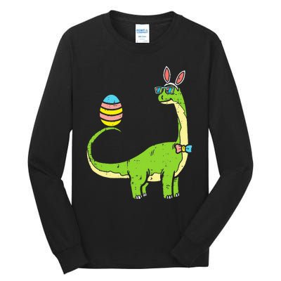 Brontosaurus Bunny Ears Egg Easter Day Dinosaur Tall Long Sleeve T-Shirt