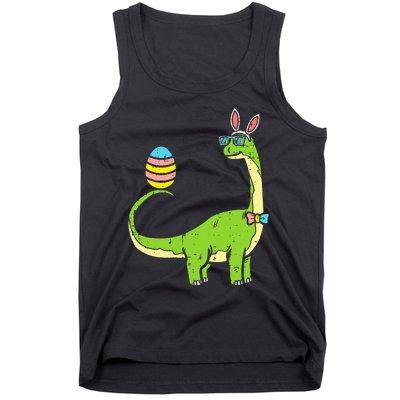 Brontosaurus Bunny Ears Egg Easter Day Dinosaur Tank Top