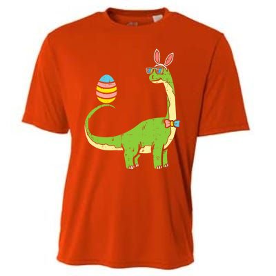 Brontosaurus Bunny Ears Egg Easter Day Dinosaur Dino Gift Cooling Performance Crew T-Shirt