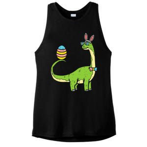 Brontosaurus Bunny Ears Egg Easter Day Dinosaur Dino Gift Ladies PosiCharge Tri-Blend Wicking Tank