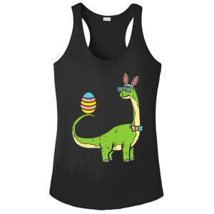 Brontosaurus Bunny Ears Egg Easter Day Dinosaur Dino Gift Ladies PosiCharge Competitor Racerback Tank