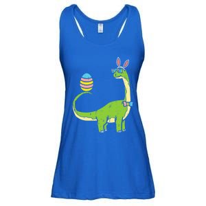 Brontosaurus Bunny Ears Egg Easter Day Dinosaur Dino Gift Ladies Essential Flowy Tank