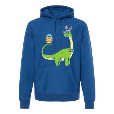 Brontosaurus Bunny Ears Egg Easter Day Dinosaur Dino Gift Premium Hoodie