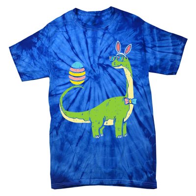 Brontosaurus Bunny Ears Egg Easter Day Dinosaur Dino Gift Tie-Dye T-Shirt