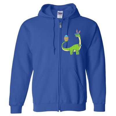 Brontosaurus Bunny Ears Egg Easter Day Dinosaur Dino Gift Full Zip Hoodie