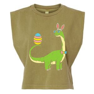 Brontosaurus Bunny Ears Egg Easter Day Dinosaur Dino Gift Garment-Dyed Women's Muscle Tee