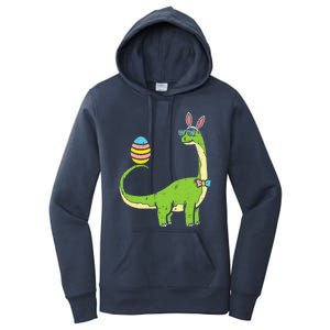 Brontosaurus Bunny Ears Egg Easter Day Dinosaur Dino Gift Women's Pullover Hoodie