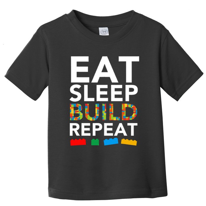 Building Blocks Eat Sleep Build Repeat Toddler T-Shirt