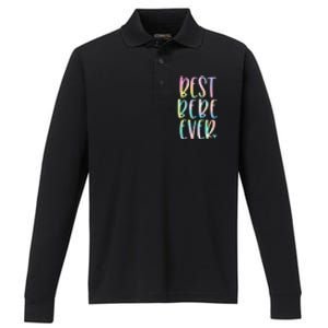 Best Bebe Ever Funny Gift Mother's Day Tie Dye Gift Performance Long Sleeve Polo