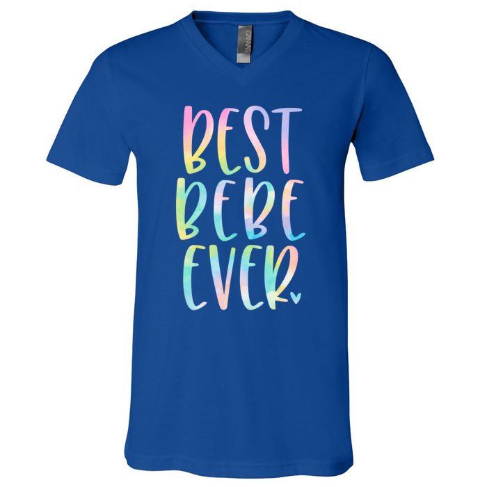 Best Bebe Ever Funny Gift Mother's Day Tie Dye Gift V-Neck T-Shirt