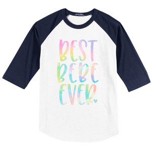 Best Bebe Ever Funny Gift Mother's Day Tie Dye Gift Baseball Sleeve Shirt