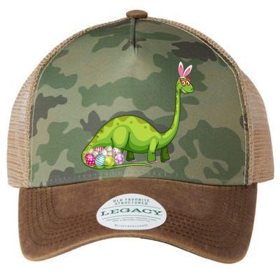 Brontosaurus Bunny Ears Egg Easter Day Dinosaur Dino Gift Legacy Tie Dye Trucker Hat