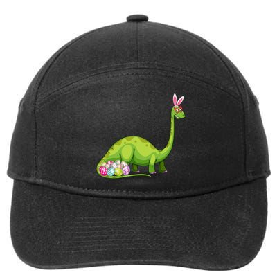 Brontosaurus Bunny Ears Egg Easter Day Dinosaur Dino Gift 7-Panel Snapback Hat