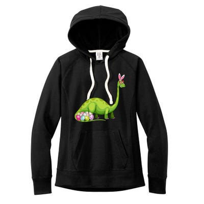 Brontosaurus Bunny Ears Egg Easter Day Dinosaur Dino Gift Women's Fleece Hoodie