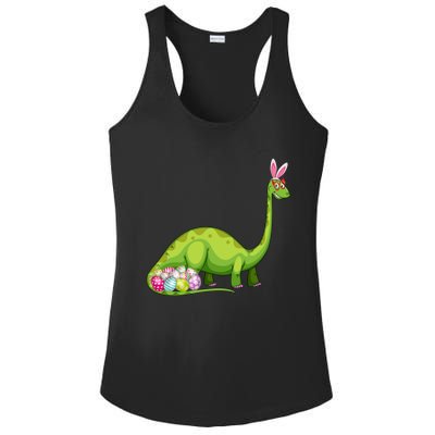 Brontosaurus Bunny Ears Egg Easter Day Dinosaur Dino Gift Ladies PosiCharge Competitor Racerback Tank