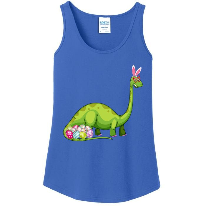 Brontosaurus Bunny Ears Egg Easter Day Dinosaur Dino Gift Ladies Essential Tank